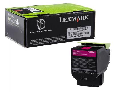 TONER LASER LEXMARK 702HME COULEUR MAGENTA 3000 PAG
