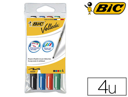 BIC VELLEDA 1721 - Marqueur effaçable - pointe fine - noir