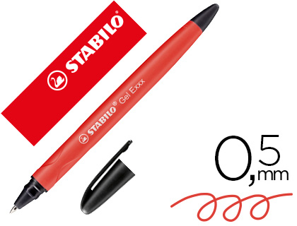 ROLLER GEL STABILO EXXX EFFAABLE PAR FROTTEMENT POINTE MOYENNE TRAC 0.5MM CAPUCHON CLIP COLORIS ROUGE