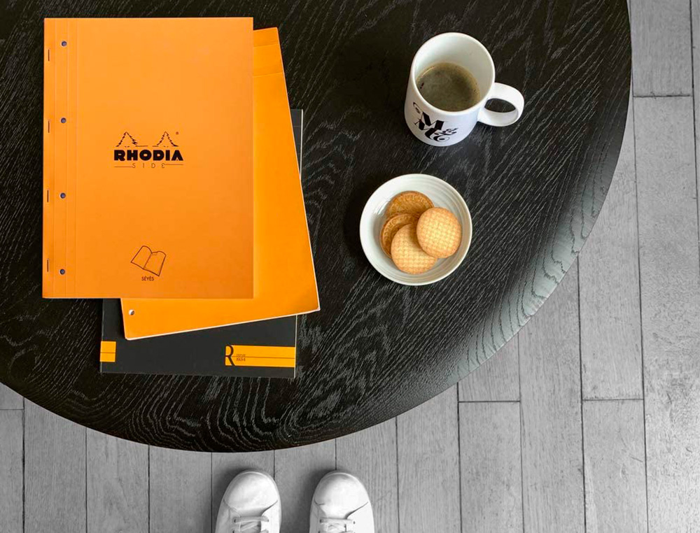 BLOC AGRAFE RHODIA A4+ 21X31,8CM 160 PAGES 5X5MM     MICROPERFOREES DETACHABLES 4  TROUS LOT 3 UNITES