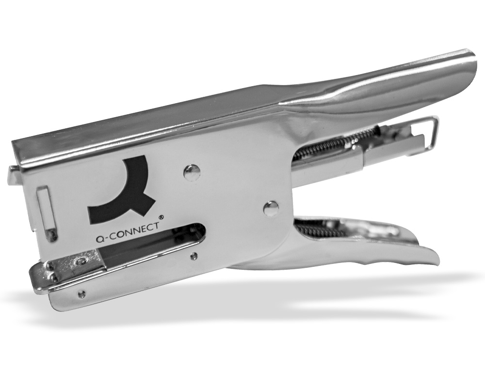 PINCE À AGRAFER Q-CONNECT MÉTALLIQUE 22X90X174MM 40F AGRAFES 24/6 ET 26/6 COLORIS CHROMÉ