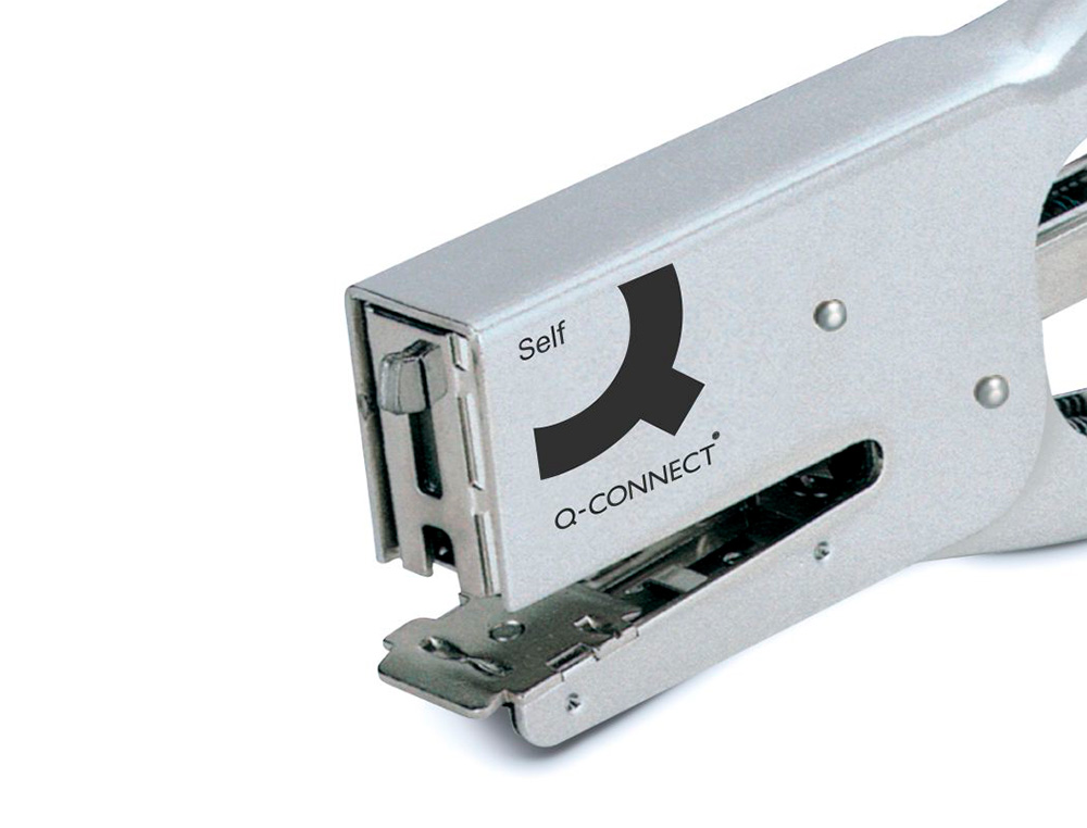 PINCE À AGRAFER Q-CONNECT MÉTALLIQUE 22X90X174MM 40F AGRAFES 24/6 ET 26/6 COLORIS CHROMÉ