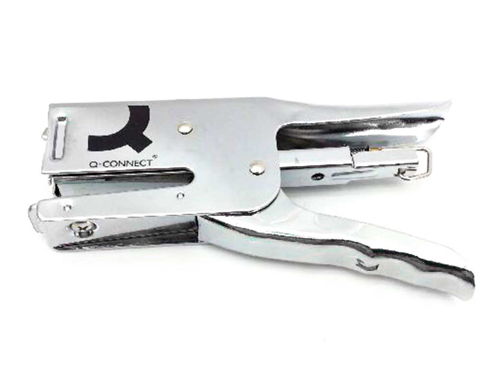 PINCE À AGRAFER Q-CONNECT MÉTALLIQUE 22X90X174MM 40F AGRAFES 24/6 ET 26/6 COLORIS CHROMÉ