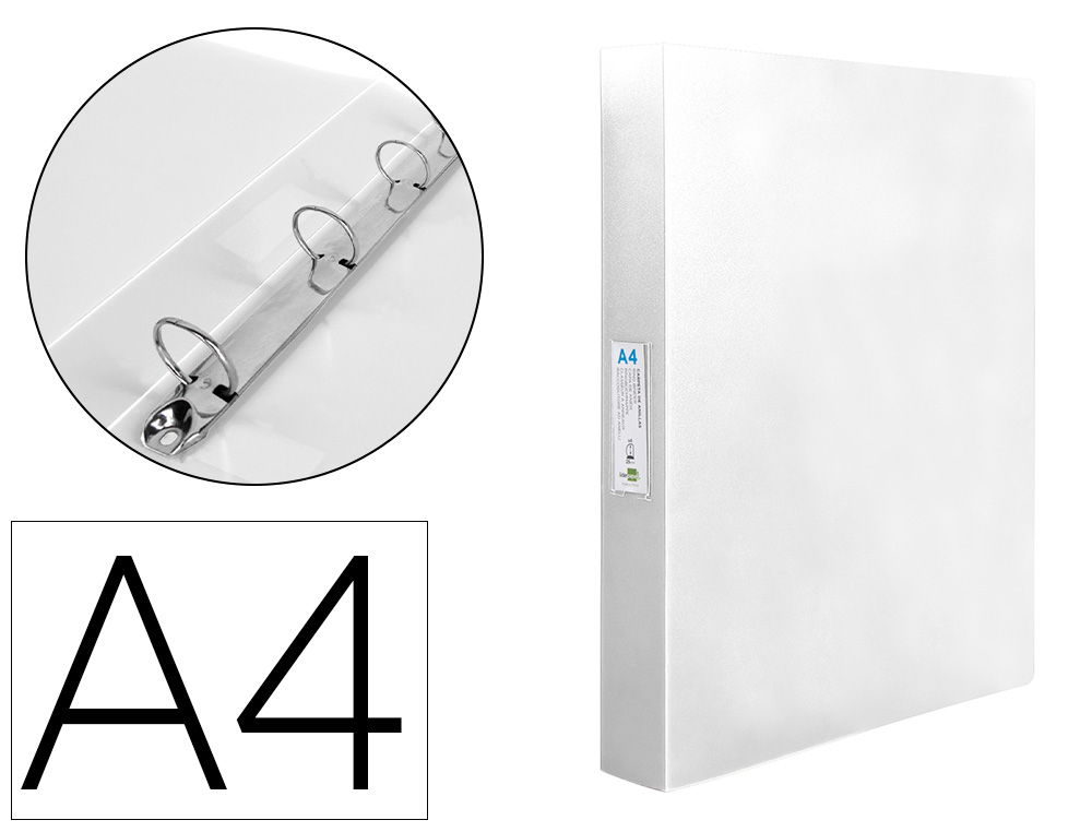 CLASSEUR LIDERPAPEL 4 ANNEAUX 40MM A4 POLYPROPYLENE DOS     55MM PORTE-CARTES DE VISITE   COLORIS TRANSPARENT