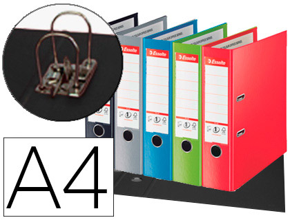 CLASSEUR LEVIER ESSELTE A4+ POLYPROPYLNE MAXI PLUS DOS 80MM ASSORTIMENT COLORIS CLASSIQUE