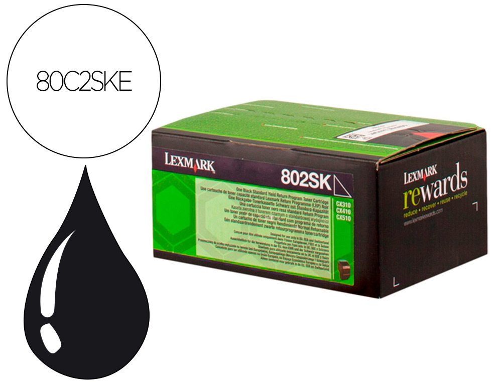 TONER LEXMARK 80C2SKE COULEUR NOIR 2500 PAG
