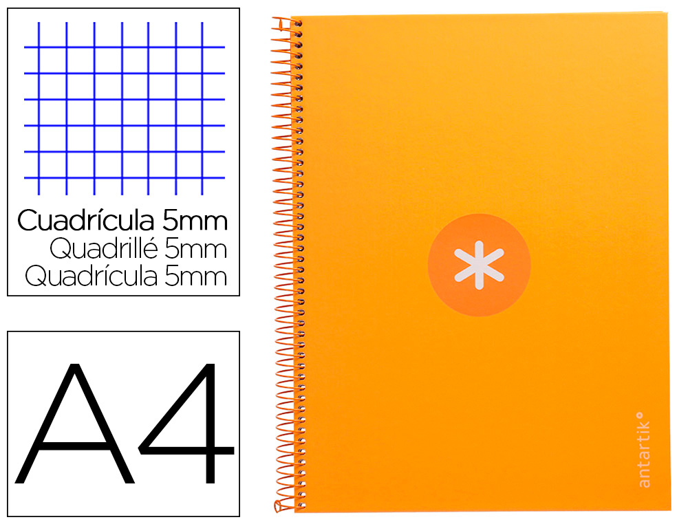 ECFBUREAUTHEQUE  CAHIER SPIRALE LIDERPAPEL ANTARTIK A5 240P 90G REMBORDÉ  QUADRILLAGE 5MM MICROPERFORÉ 5BANDES 6 TROUS COLORIS MENTHE