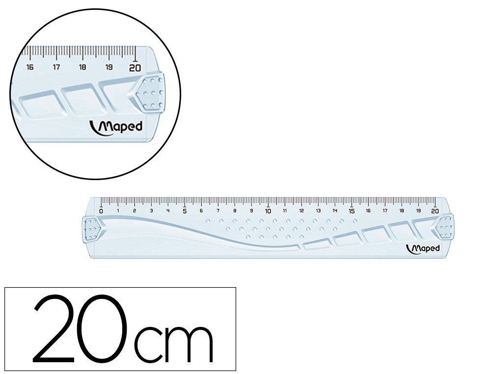 MAPED 34501 Règle Flex 20 cm Plate incassable 