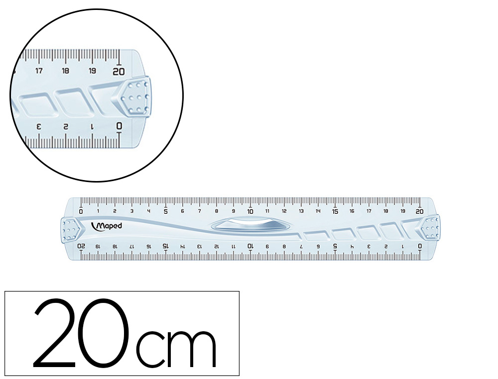 EQUERRE MAPED GEOMETRIQUE EN PLASTIQUE RECICLE 45 HYPOTENUSE 21CM