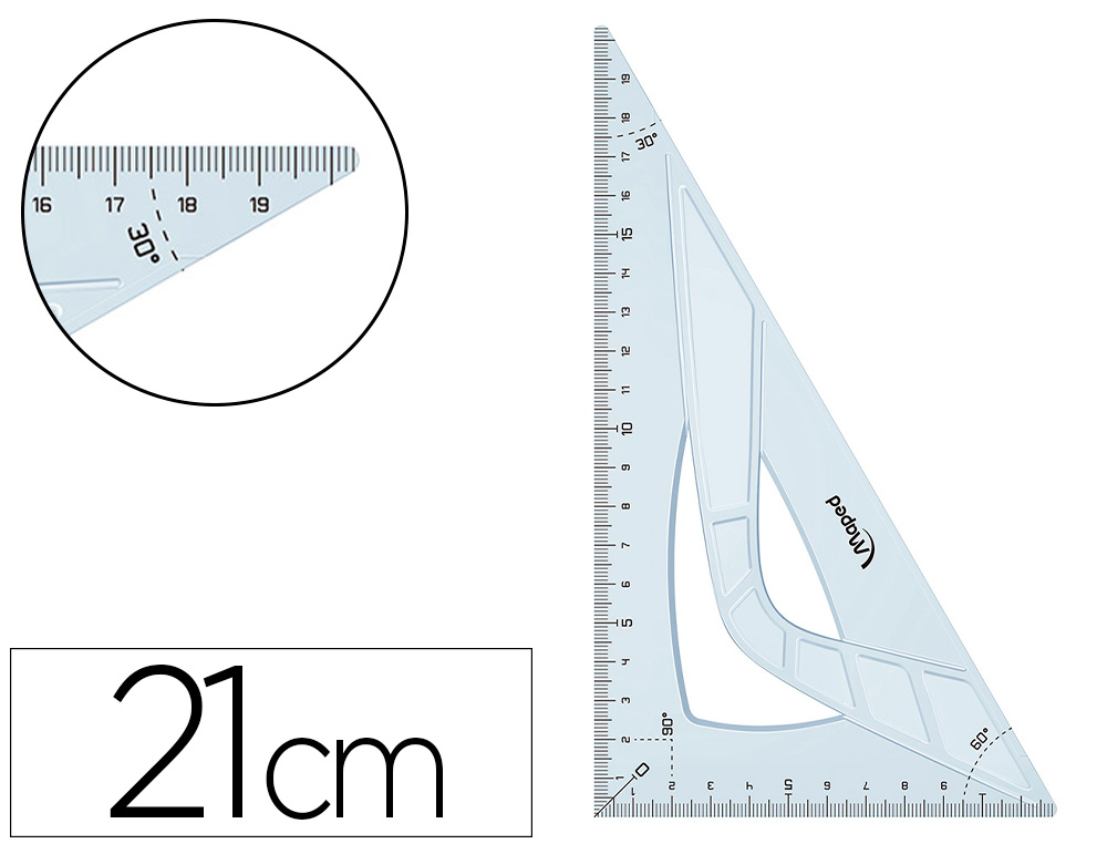 MAPED Equerre 60° 21 cm aluminium anodisé