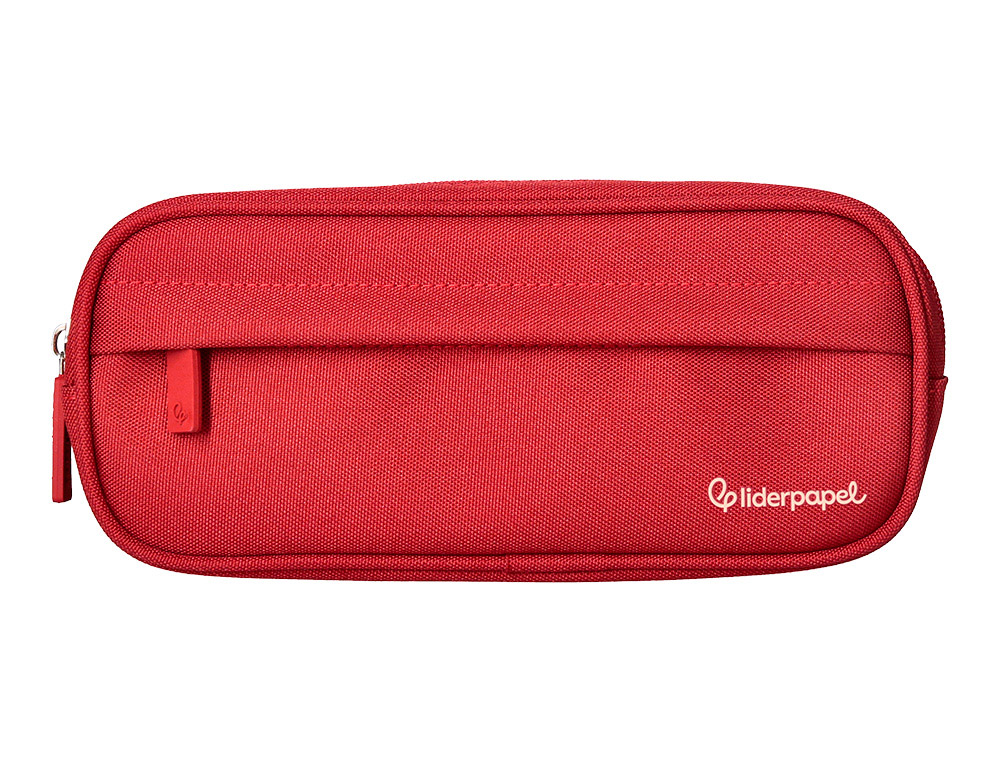 FOURRE-TOUT LIDERPAPEL RECTANGULAIRE COINS ARRONDIS  1 COMPARTIMENT AVEC POCHE     AVANT 21X9CM COLORIS ROUGE