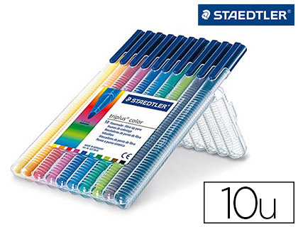 FEUTRE COLORIAGE STAEDTLER TRIPLUS COLOR ENCRE DRY SAFE POINTE BLOQUE TUI CHEVALET COULEURS VIVES POCHETTE 10 UNITS