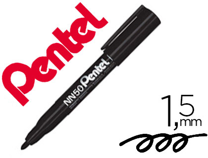 MARQUEUR PENTEL NN50 PERMANENTPOINTE CONIQUE TRAC 1.1MM ENCRE INDLBILE CORPS PLASTIQUE RECYCL TOUT SUPPORT NOIR NN 5