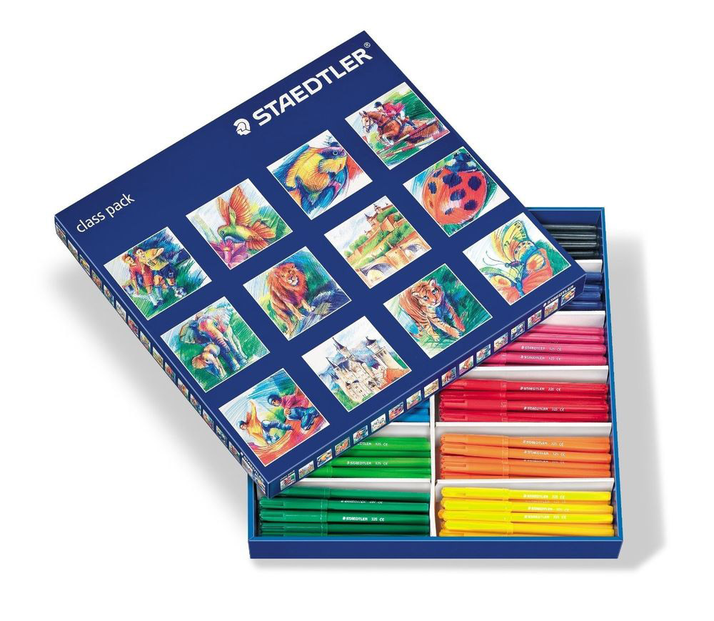FEUTRE COLORIAGE STAEDTLER NORIS 325 CAPUCHON VENTIL POINTE BLOQUE MOYENNE 2MM TRS RSISTANTE SCHOOLPACK 144 UNITS