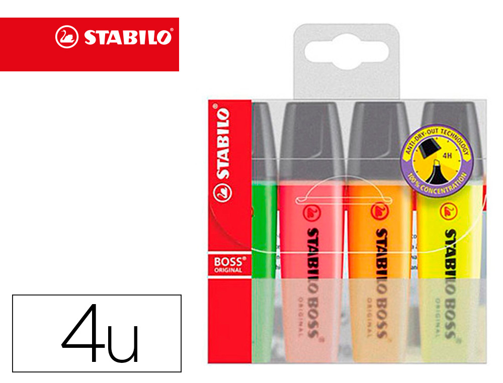 STABILO pointMax stylo-feutre - Etui de 4 stylos-feutres pastel - Crème de  jaune/Citron vert/Rose/Corail