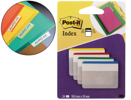 Post-it Index mini 100 marque-pages 12 x 44 mm assortis - Bloc