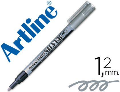 Stock Bureau - ARTLINE Marqueur 990 XF Encre métallique permanent  indélébile pointe 1,2 mm argenté