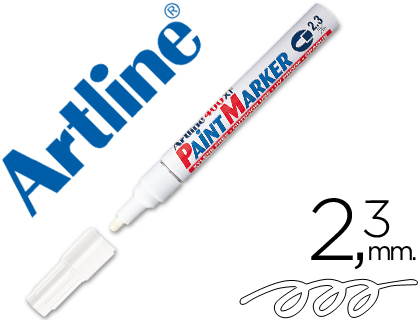 MARQUEUR ARTLINE PERMANENT PAINT MARKER 400 POINTE MOYENNE CONIQUE 2.3MM ENCRE PIGMENTE BASE D'HUILE COLORIS BLANC
