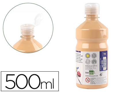 GOUACHE SCOLAIRE LIDERPAPEL LIQUIDE LAVABLE FERMETURE SCURIT BRILLANTE COLORIS CHAIR FLACON 500ML