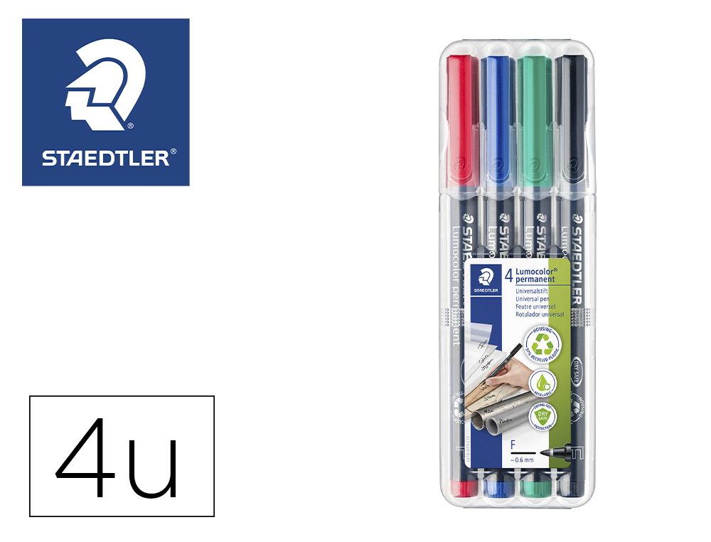 STYLO-FEUTRE STABILO OHP PEN PERMANENT POINTE FINE 0.7MM ENCRE INDÉLÉBILE  MULTI-SUPPORTS AGRAFE COLORIS NOIR