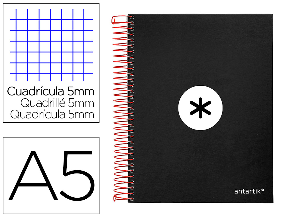 Rhodia, Cahier, Spirale, A5, Active, NoteBook, Quadrillé, 5x5, 160 pages, Petits  carreaux, 119910C