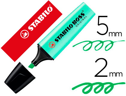 SURLIGNEUR STABILO BOSS PASTEL TRAC 2/5MM POINTE BISEAUTE ENCRE UNIVERSELLE BASE EAU RSISTANTE LUMIRE MENTHE  L'EAU
