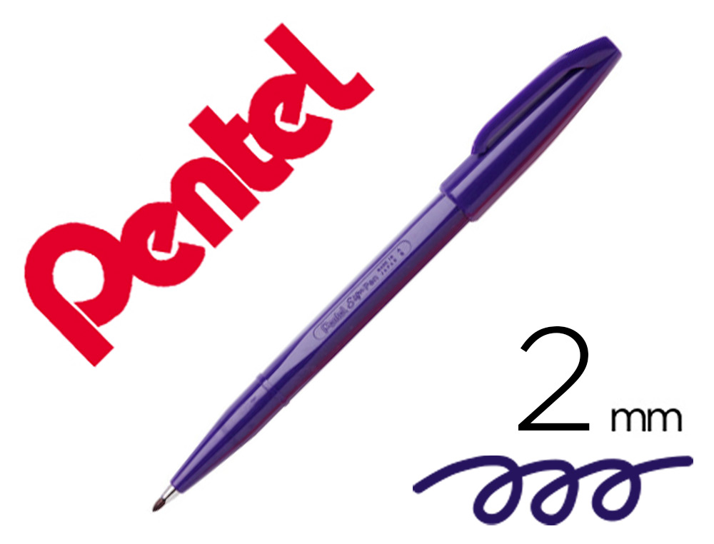 FEUTRE PENTEL SIGN S520 ECRITURE DOUCE AQUARELLABLE   POINTE MOYENNE 2MM BAGUEE     LONGUE DUREE ENCRE VIOLETTE