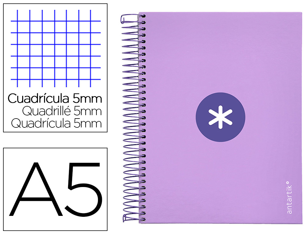 ECFBUREAUTHEQUE  CAHIER SPIRALE LIDERPAPEL ANTARTIK A5 14,8X21CM