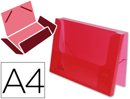 CHEMISE LIDERPAPEL POLYPROPYLNE DOS RIGIDE 25MM A4 210X297MM 7/10E TRANSLUCIDE COLORIS ROUGE