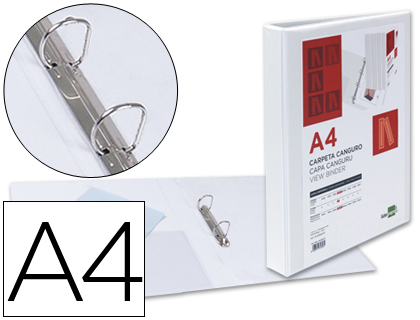 CLASSEUR KANGOUROU LIDERPAPEL 2 ANNEAUX 25MM 283X320MM DOCUMENT A4 PLASTIQUE DOS 40MM COLORIS BLANC