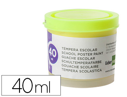 GOUACHE SCOLAIRE LIDERPAPEL COLORIS JAUNE CITRON POT 40ML