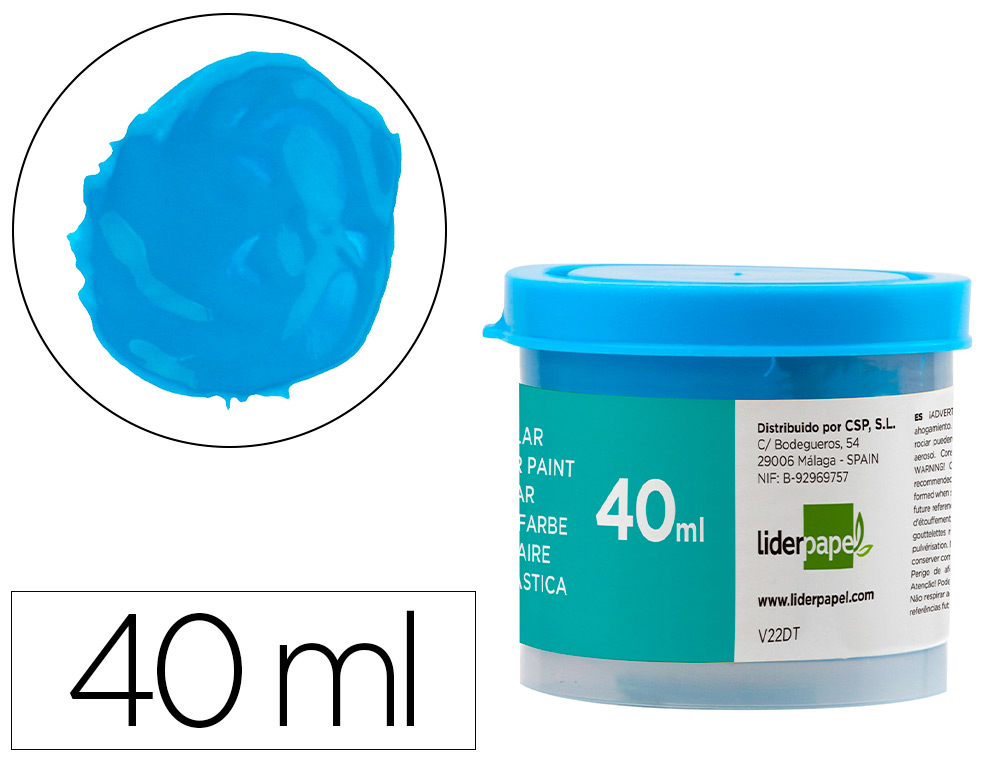 GOUACHE SCOLAIRE LIDERPAPEL COLORIS BLEU POT 40ML