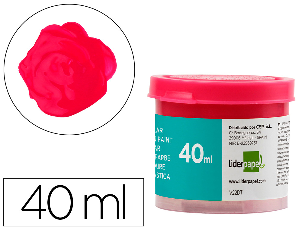 GOUACHE SCOLAIRE LIDERPAPEL COLORIS MAGENTA POT 40ML