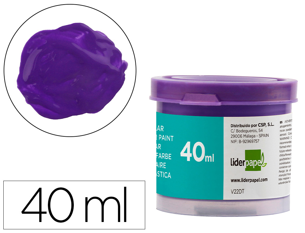 GOUACHE SCOLAIRE LIDERPAPEL COLORIS VIOLET POT 40ML