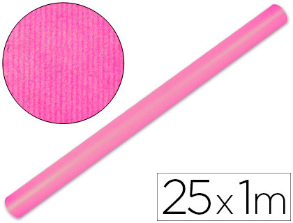 PAPIER KRAFT LIDERPAPEL 65G/M2 UNICOLORE ROSE ROULEAU 1X25M