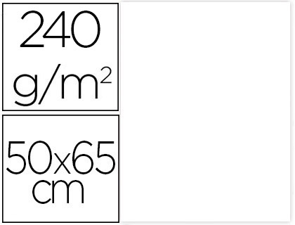 PAPIER CARTONNE LIDERPAPEL 50X65CM 240GR COLORIS BLANC   PAQUET 25 FEUILLES