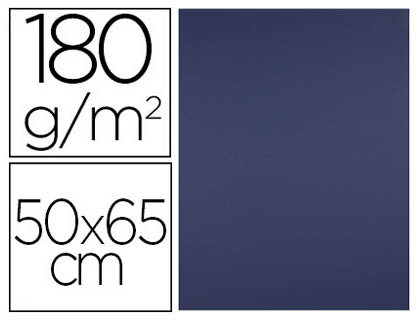 PAPIER CARTONNE LIDERPAPEL 50X65CM 180GR COLORIS BLEU    SAPHIR