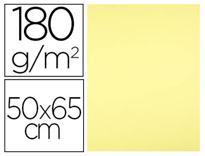 PAPIER CARTONNE LIDERPAPEL 50X65CM 180GR COLORIS JAUNE   CLAIR PAQUET 25 FEUILLES