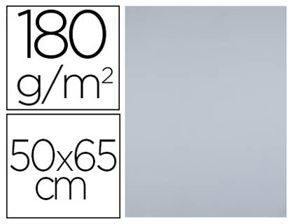 PAPIER CARTONNE LIDERPAPEL 50X65CM 180GR COLORIS GRIS    PAQUET 25 FEUILLES