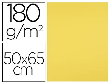 PAPIER CARTONNE LIDERPAPEL 50X65CM 180GR COLORIS JAUNE   CITRON PAQUET 25 FEUILLES