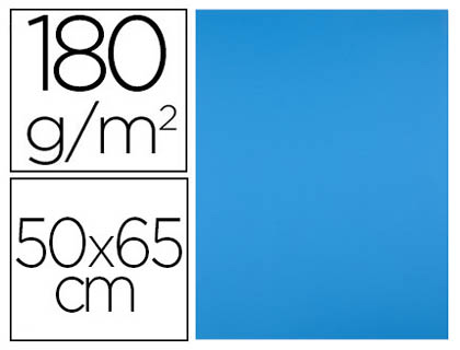 PAPIER CARTONNE LIDERPAPEL 50X65CM 180GR COLORIS         TURQUOISE PAQUET 25 FEUILLES