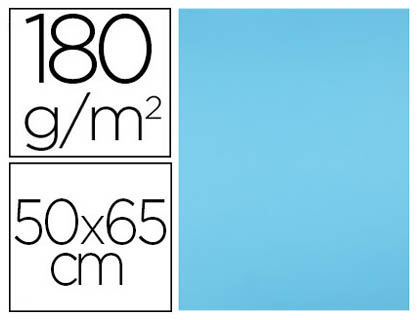 PAPIER CARTONNE LIDERPAPEL 50X65CM 180GR COLORIS BLEU    CIEL PAQUET 25 FEUILLES