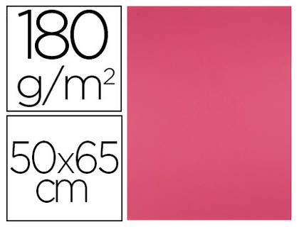PAPIER CARTONNE LIDERPAPEL 50X65CM 180GR COLORIS FUCHSIA PAQUET 25 FEUILLES