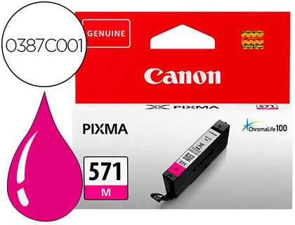 CARTOUCHE CANON JET D'ENCRE 0387C001-CLI-571M COULEUR MAGENTA