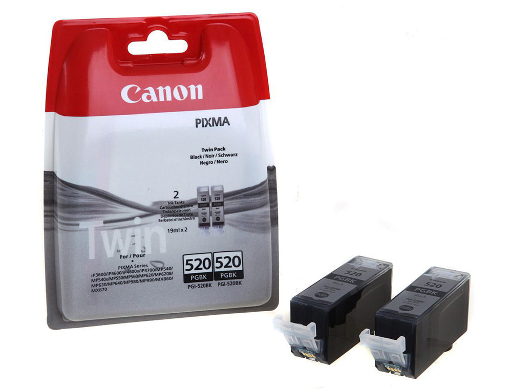 CARTOUCHE CANON TWIN PACK 520PGBK PACK DE 2 CARTOUCHES ENCRE NOIRE