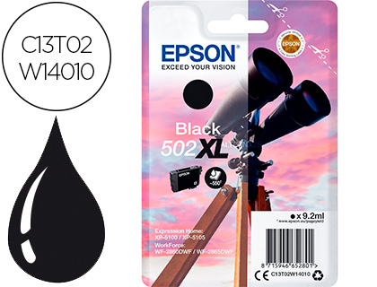 CARTOUCHE EPSON JET D'ENCRE 502 XL EXPRESSION HOME XP 5100/5105 WORKFORCE WF2860/2860DWF COULEUR NOIR 550P