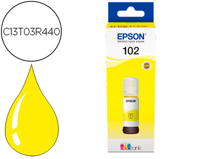 CARTOUCHE EPSON JET ENCRE ECOTANK 102 ET-2700 / 2750 /  3700 / 3750 / 4750 BOTE DE 70 ML JAUNE 6000 PAGES