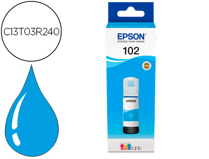 CARTOUCHE EPSON JET ENCRE ECOTANK 102 ET-2700 / 2750 /  3700 / 3750 / 4750 BOTE DE 70 ML CYAN 6000 PAGES