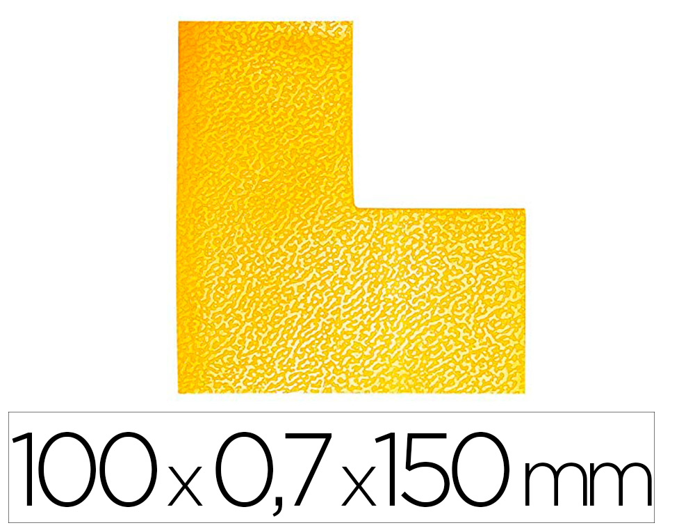 MARQUAGE AU SOL DURABLE IDENTIFICATION ZONES DE       DANGER PASSAGE STOCKAGE FORME L 100X0,7X150MM INTERIEUR LOT