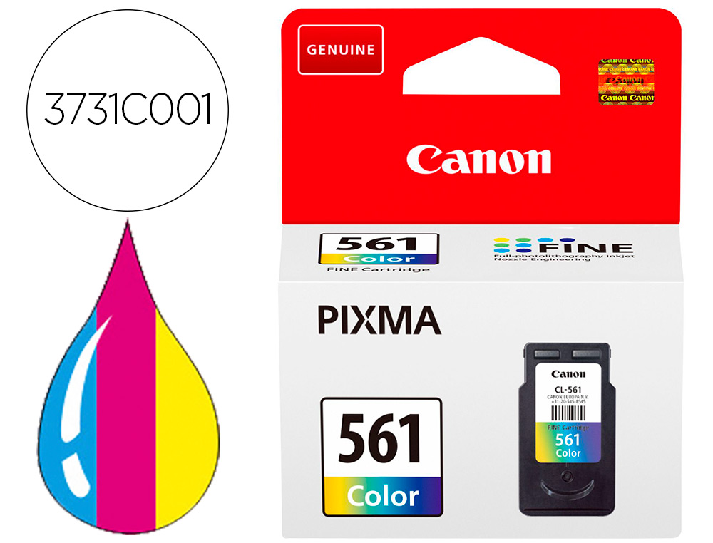 CARTOUCHE CANON CLI 561 POUR PIXMA TS5350 / TS5351 /       TS5352 / TS5353 PACK 3        COULEURS JAUNE CYAN MAGENTA